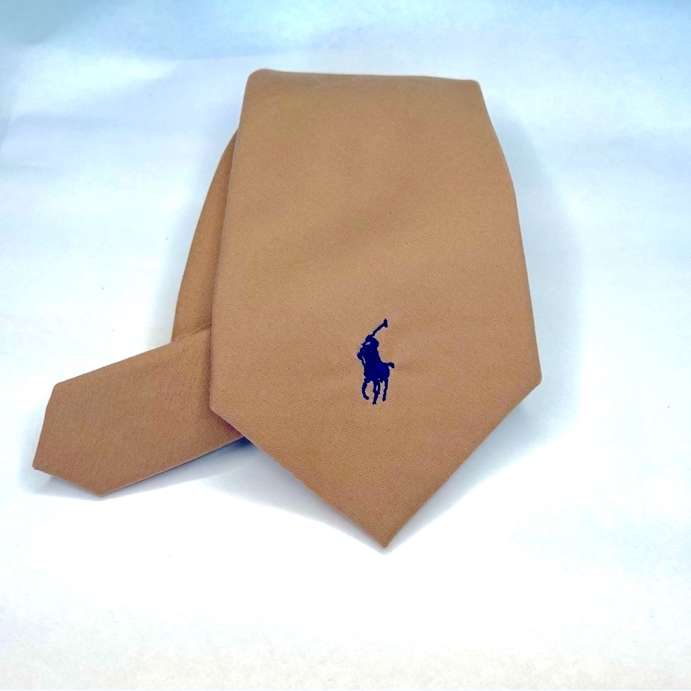 Ralph Lauren Vintage, Brown, Pony, Cotton, Handmade Necktie